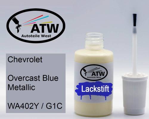 Chevrolet, Overcast Blue Metallic, WA402Y / G1C: 20ml Lackstift, von ATW Autoteile West.